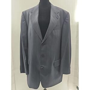 JACK Victor Tailored‎ Blazer Virgin Wool Navy Striped Sport Coat Blazer Size 38R